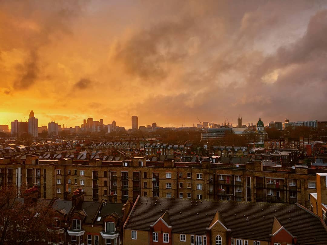 a london skyline sunset